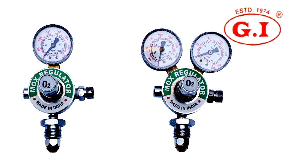 Oxygen Regulator Single Stage Single & Double Gauge GI-11 & GI-11A