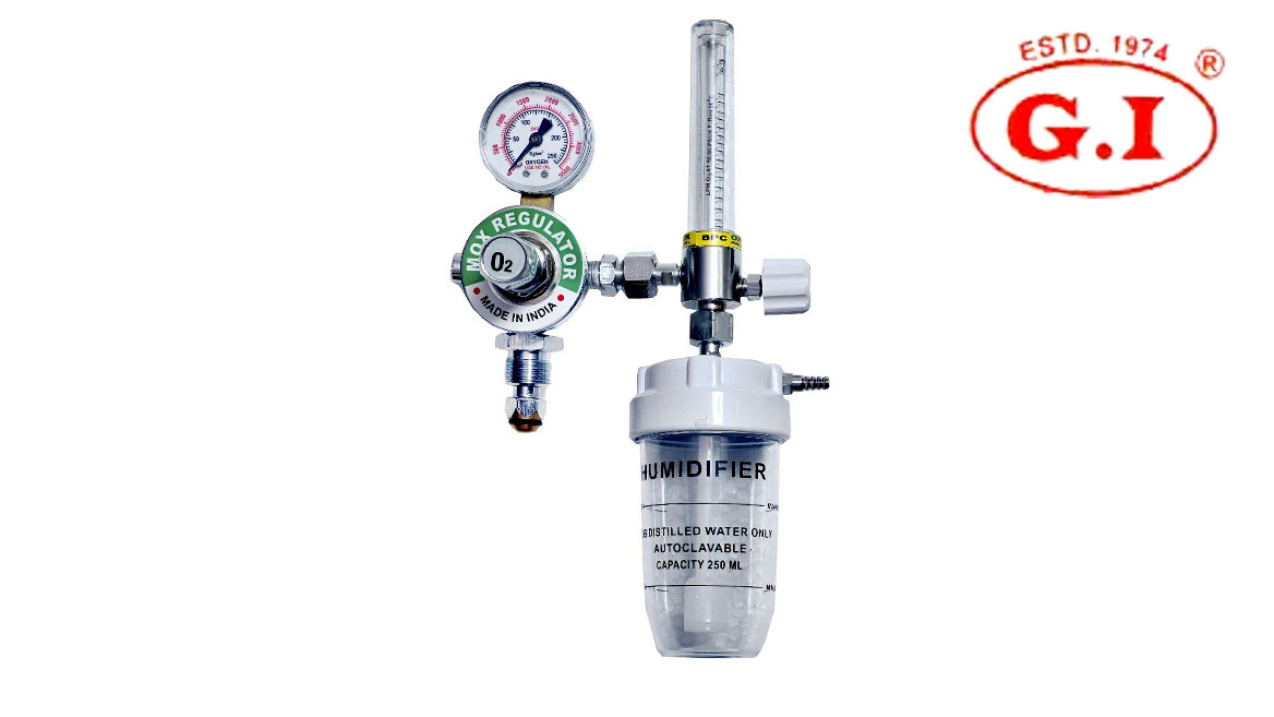 Oxygen Regulator With Flowmeter & Humidifier Bottle GI-66